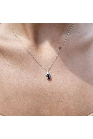 1.10 Ct Brown Smoky Taşlı 0,15ct Pırlanta Signty Taşlı Minimal Tasarım Hediye 14 Ayar Altın Kolye