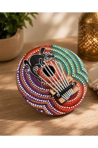 Kalimba 7 Tuşlu Akort Edilebilir Başparmak Piyano Hindistan Cevizi Kabuğu