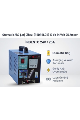 Otomatik Akü Şarj Cihazı Redresör 12 ve 24 Volt 25 Amper Otomatik Akü Şarj Cihazı Redresör 12 ve 24 Volt 25 Amper