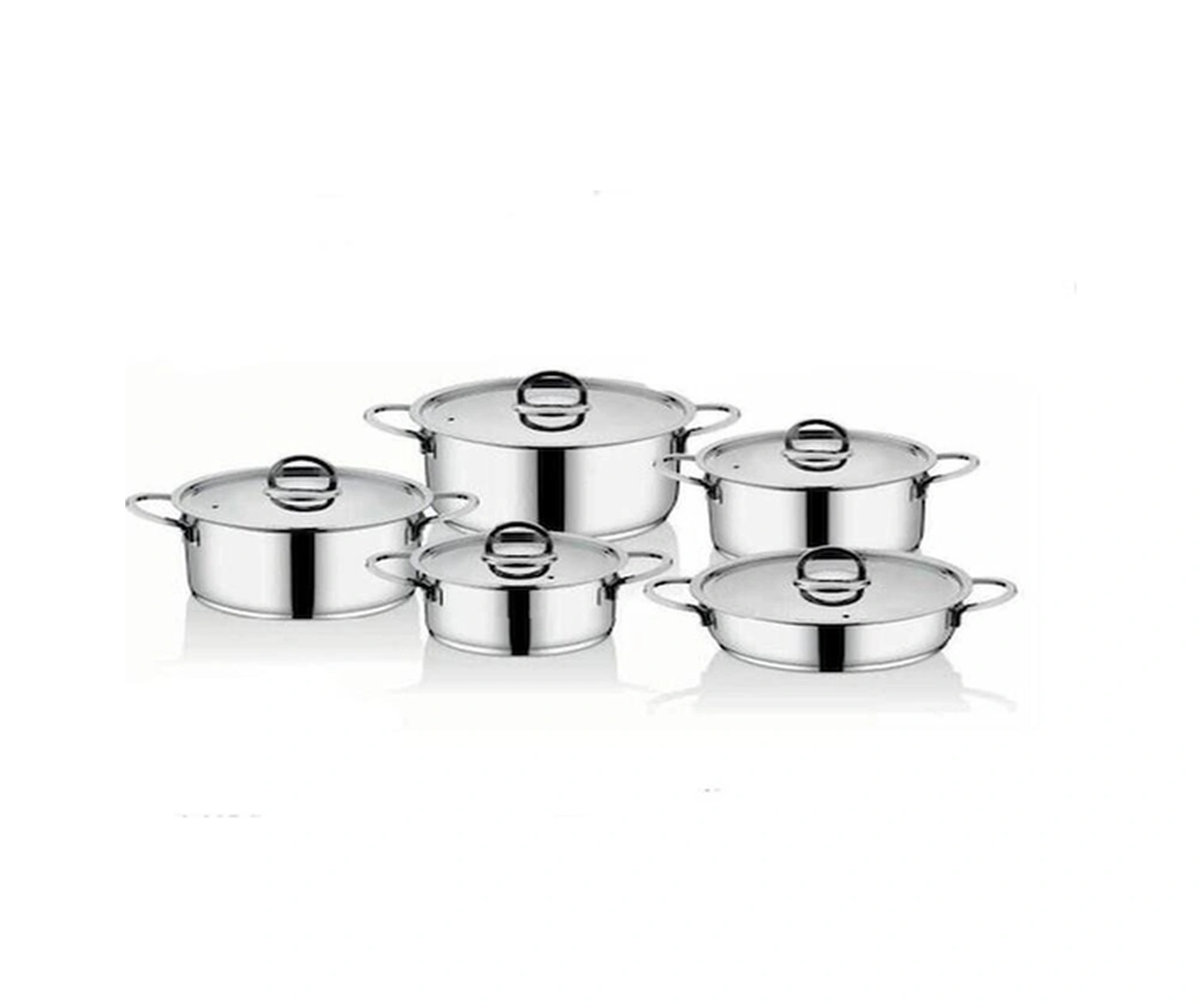 Inter Çelik Sade Sahra Tencere Seti 10 Parça Bakır - Siyah