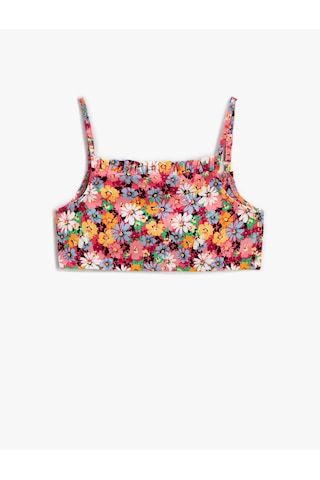 Koton Çiçekli Crop Bluz Askılı Pembe Desenli 2skg60002ew Pembe