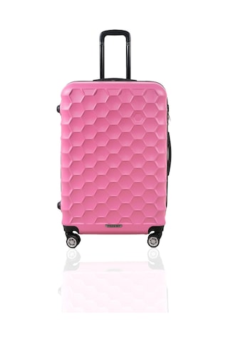 Polo&Sky Petek Model Pembe Renk Büyük Boy Valiz Bavul Pembe
