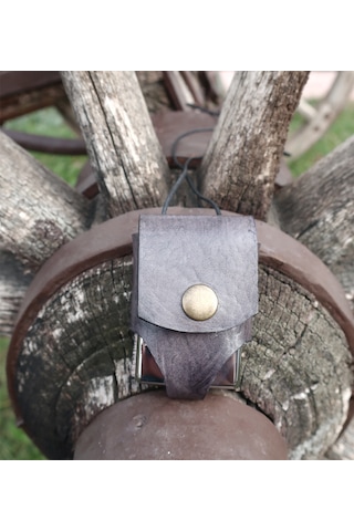 Sermo - Hakiki Deri El Yapımı Zippo Çakmak Kılıfı - Gri Kolye