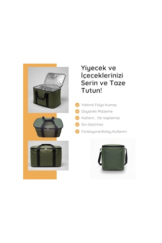 20 Lt Eco Termal Çanta -piknik Çantası,soğutucu Buzluk Çanta-307 Haki