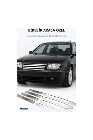 Volkswagen Bora 1998-2004 Uyumlu Krom Ön Panjur Çıtası 8 Parça Paslanmaz Çelik