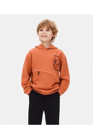 Nk Kids Erkek Kapuşonlu Sweatshirt 25knk49311 Turuncu