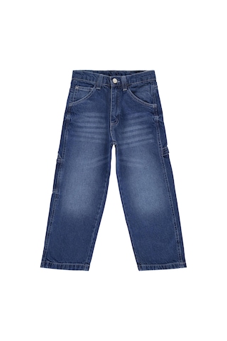 Civil Boys Erkek Çocuk Yan Cepli Baggy Kalıp 6-9 Yaş Pantolon Kot - Mavi