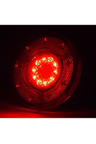 Ahmet Otomotiv Yuvarlak Uyumlu Otobüs-minibüs Stop Lambası 19 Led 12/24v Kırmızı/kırmızı