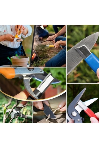 Büro Ev Ofis Mutfağı İçin Koruyucu Kapaklı Bileyici Makas Bıçak Bileme Aparatı