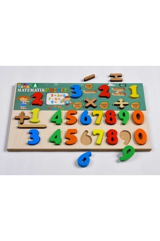 Bundera Eğitici Matematik ve Alfabe Ahşap Yapboz Set 2'li