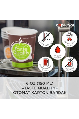 100 Parça Tek Kullanımlık Karton Bardak 6 Oz, Otomat Bardakları 150 Ml, Taste Quality Küçük Kağıt Bardaklar, Pa Diğer