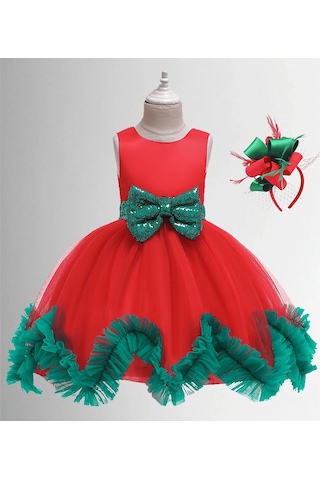 Kız Çocuk Tasarım  Abiye , Özel Gün Elbisesi Kırmızı