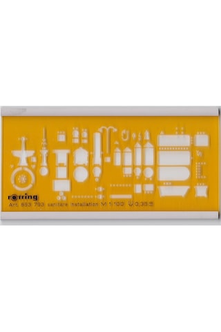 Rotring Tesisat Şablonu 1:100 853 793 Şeffaf