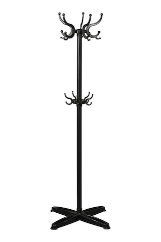 Morpanya Ayaklı Askılık Vestiyer Elbise Askılığı Büro Portmanto Elbise Askısı Siyah