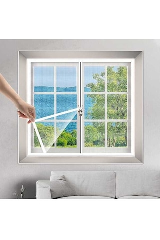 Dancemonkey Sivrisinek Önleyici Fermuarlı Pencere Sineklik Beyaz 130x150cm