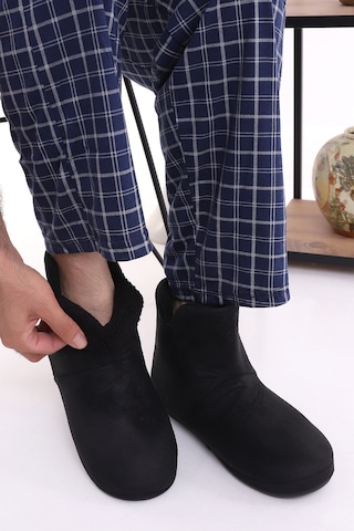 Redplay EB312 Erkek Panduf Ev Botu Ev Ayakkabısı Siyah