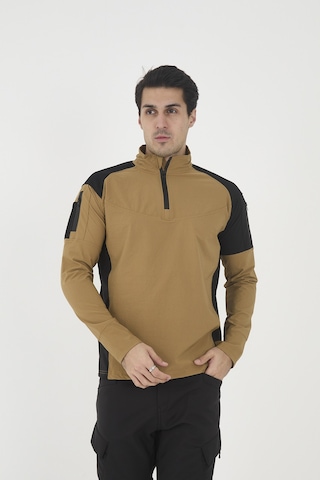 Camp Scoutland Camp138 Outdoor Tactical Su iticili Erkek Hardal-Siyah Taktik Sweatshirt