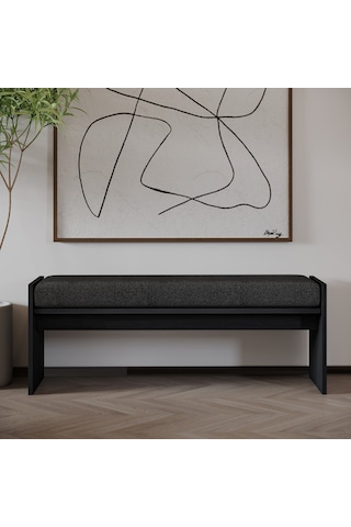 Pearl Bench Modern Tasarım Antre, Mutfak, Yatak Odası, Balkon Oturma Bankı, Kolay Kurulum Ahşap Siyah