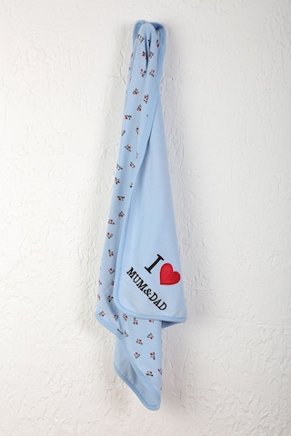 %100 Pamuklu Yenidoğan Çift Katlı Penye Bebek Battaniyesi Sb 514 Mavi Mavi