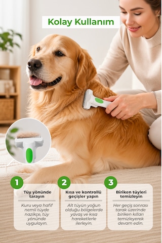 Andis Deshedding Compact Dökülmüş Tüy Çıkartma Tarağı Sık Dişli