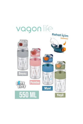 550 Ml Rahat İçim Pipetsiz Taşıma Kulplu Çocuk Su Matarası -vgn3001ml550 Yeşil