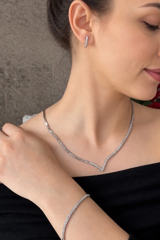 14 Ayar Altın Taşsız Su Yolu Kolye Bileklik Küpe Set