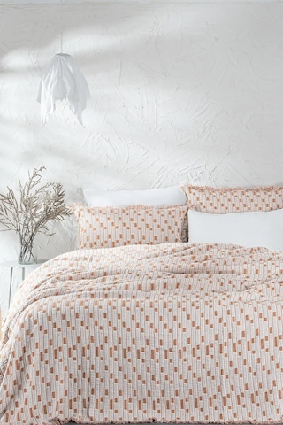 Ecocotton Merisa Terra %100 Organik Pamuk Müslin Çift Kişilik Pike Takımı Terrecota