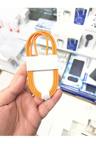 iPhone Uyumlu Özel Turuncu Type-c Şarj Kablosu 15 / 16 / 17 - Düz - Pro - Pro Max