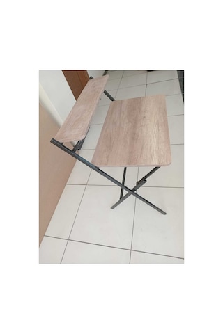 49x83 Cm Çalışma Masası Metal Ayaklı Ders Çalışma Masası Kahverengi