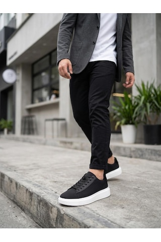 Gamelu Nevermınd Erkek Bez Memory Foam Sneaker Ayakkabı Siyah