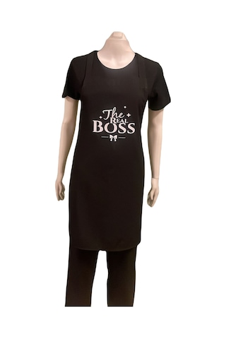Boss Bay Sevgili Kombini Mutfak Önlüğü Siyah