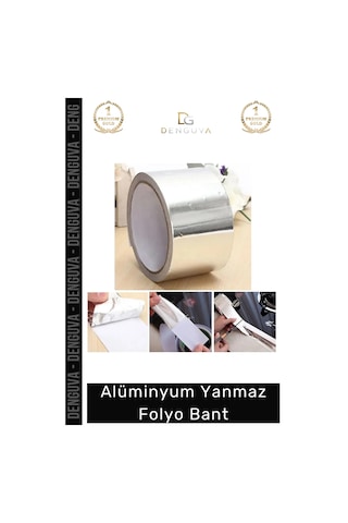 Suya Sıcaklığa Dayanıklı Tamir Soba Boru Yama Alüminyum Yanmaz Folyo Bant 45mm - 5mt - 12 Adet