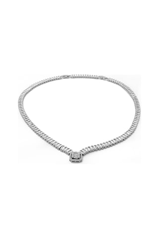 Pigado Paslanmaz Çelik Taşlı Baget Kadın Kolye 001