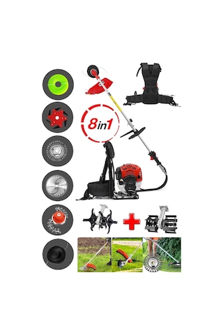 Stilmax STL8in1 8 Başlıklı Arazi Seti Benzinli Sırt Tipi Tırpan + Super 2'li Çapa Seti