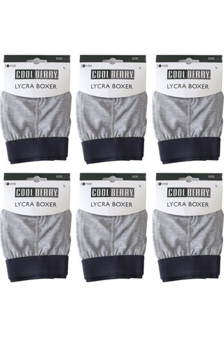 Cool Berry 6'Lı Pamuk Likra Boxer 9100