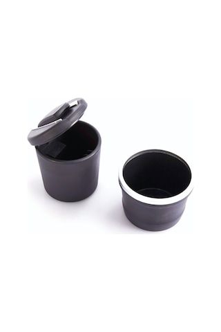 Araç Içi Işıklı Küllük 2 Parça Siyah Renk Kapaklı Araba Küllüğü O