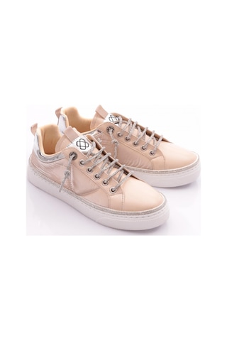 Dgn 2477 Kadin Taş İp Desenli Sneaker Ayakkabi 2477-1571-R0178 Bej