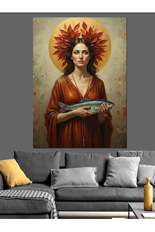 Ahşap Tablo Balık Vekadın Sanat Eseri