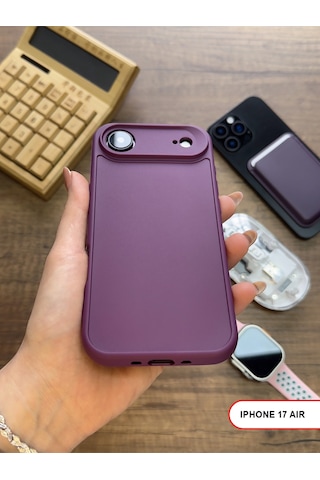 Apple iPhone 17 Air Uyumlu Kamera Korumalı Darbeye Dayanıklı Renk Atmayan Keep Silikon Kılıf Mor