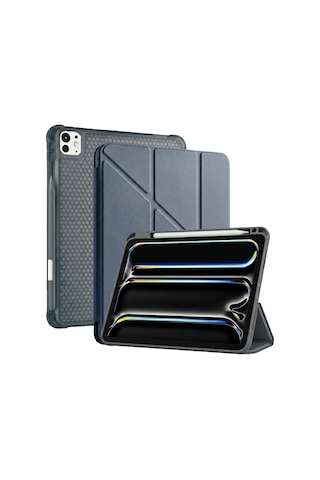 Ps Apple Uyumlu iPad Pro 13 İnç M5 / M4 Tri Folding Standlı Kılıf - Gri Kapaklı Kılıf