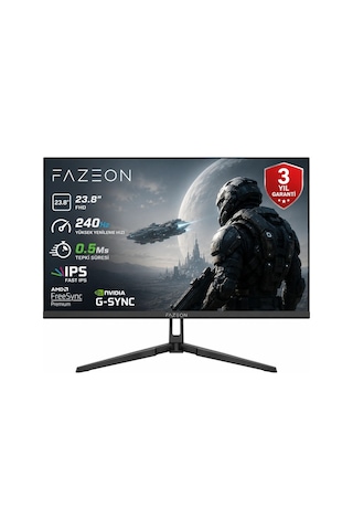 Fazeon X24f241s 23.8" 240hz 0.5ms Fhd Fast Ips Freesync+g-sync Oyuncu Monitörü 3yıl Ölü Piksel si