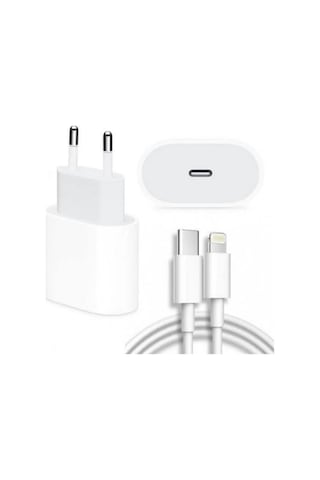 Apple Uyumlu iOS Yeni Nesil Hızlı Şarj Aleti Seti Usb-c 20w Adaptör + Usb-c Ka