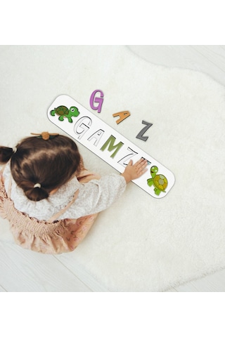 Bk Toys Çocuklara Özel Isimli Ahşap Eğitici Yapboz Puzzle-14