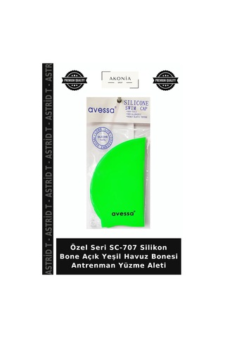 Özel Seri Sc-707 Silikon Bone Açık Yeşil Havuz Bonesi Antrenman Yüzme Aleti