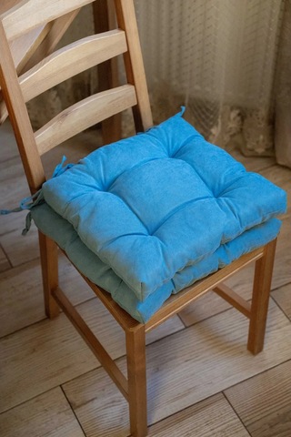 Slavıca Sandalyeye Takılan Bağcıklı Kare Yastık 40x40cm 363124950 Koyu Mavi