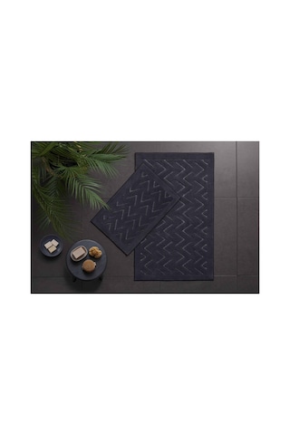 Bevel Angles 2'li Banyo Paspası Gri