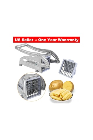 Neevoyu Stainless Çelik Patates Dilimleyici, 2 Kesme Blades 36+64 Delik , Ergonomik Kollu, Anti-skayak, Sebzeler Ve Meyveler İçin Uygun Gümüş