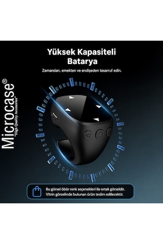 Bluetooth Kumandalı Uzaktan Kontrol Tiktok Kaydırma Kamera Ve Sayfa Çevirme Özellikli Yüzük Siyah Al5767