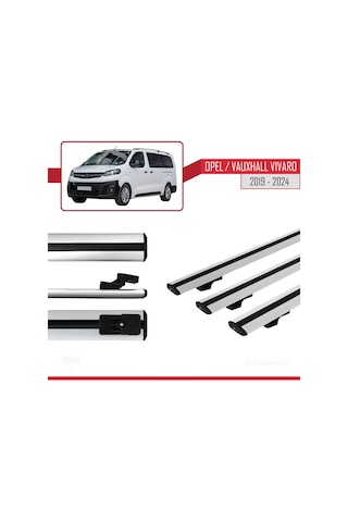 Opel / Vauxhall Vivaro 2019 Ve Sonrası İle Uyumlu Basic Model Ara Atkı Tavan Barı Gri 3 Adet