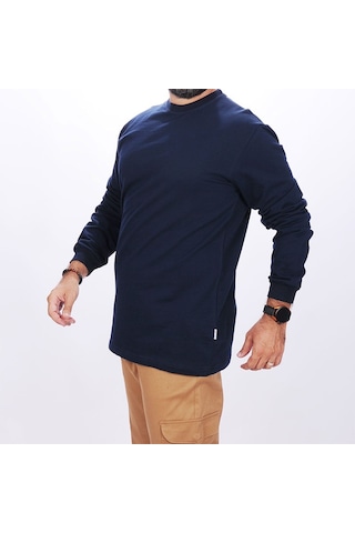 İş Sweatshirt Bisiklet Yaka Lacivert